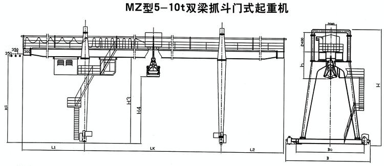 吊钩双梁桥式草莓污视频软件机结构图